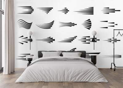 Speed lines icons. Set of fast motion symbols. Wall mural