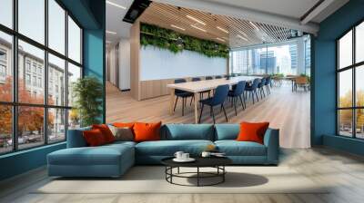 Modern Office Meeting Room with Greenery Accent Wall mural