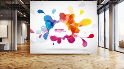 abstract colored background with circles. Wall mural