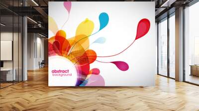 abstract colored background with circles. Wall mural