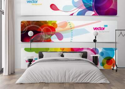 Set of abstract colorful circle illustrations. Wall mural