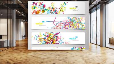 Set of abstract colorful web headers. Wall mural