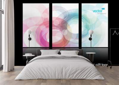 Set of gift cards with circles. Wall mural