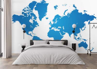 Full precise vector world map Wall mural