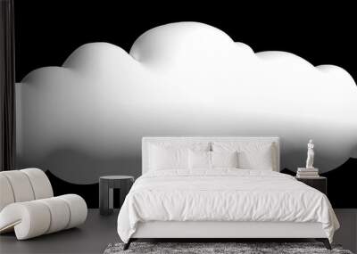 3D cartoon cloud isolated on black background. Wall mural