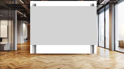 3d illustration of blank white metal sign Wall mural