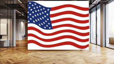 American flag waving in the wind Wall mural