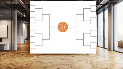 Basketball tournament bracket template Wall mural