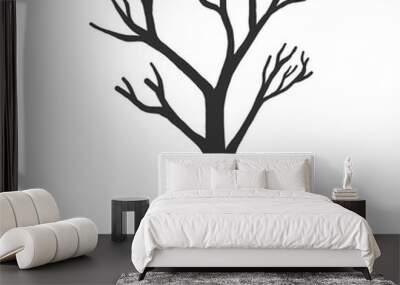 Hand drawn naked tree silhouette Wall mural