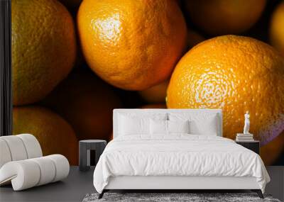 Set of ripe oranges. Citrus fruit. Wall mural