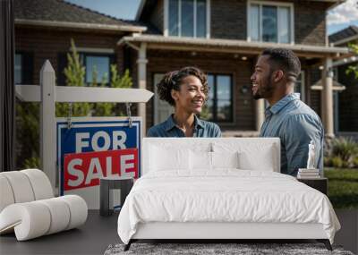 African American couple standing in front of a 