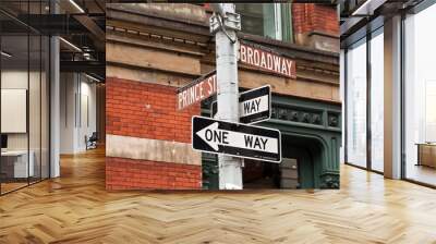 street signs and traffic lights in new york, usa Wall mural