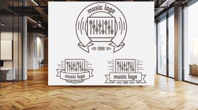 set of logos musical direction Wall mural