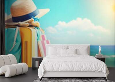 Summer holiday concept with summertime fun and activities in the perfect travel vacation in the sunshine Wall mural