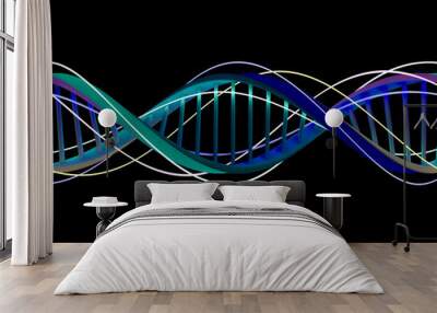 DNA chain. Abstract scientific background. 3D rendering Wall mural