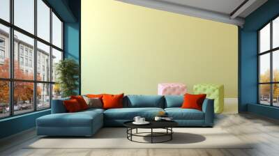 Two poufs near empty wall. Wall mural