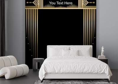 Art Deco moon and stars Wall mural