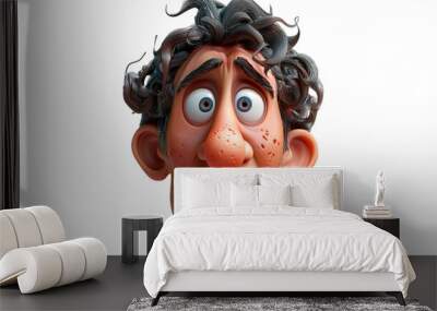 a cartoon character with a goofy look on his face. transparent background png Wall mural