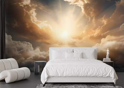 Religious celestial sky with aura of soul Wall mural