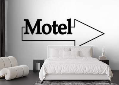 Motel icon arrow pointer illustration line Wall mural