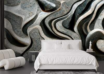 texture pattern, beautiful grey polished granite. Wall mural