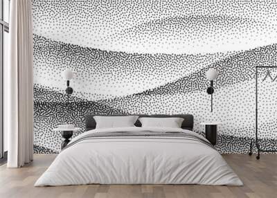 Abstract stippled halftoned waves background Wall mural