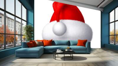 Realistic vector Santa hat isolated on white background Wall mural