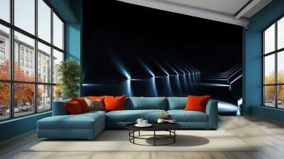 Futuristic abstract light and reflection. 3d rendering Wall mural