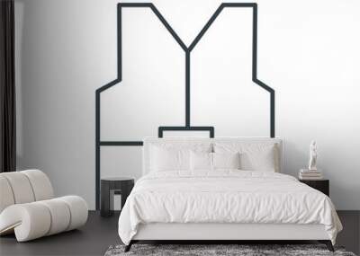 Life vest thin line icon Wall mural