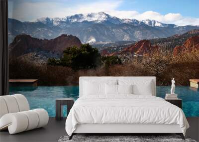 Infinity Pool with Mountain View Wall mural