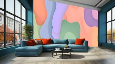 Abstract Background with Wavy Shapes Wall mural