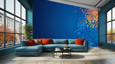 Abstract Blue and Orange Geometric Background Wall mural