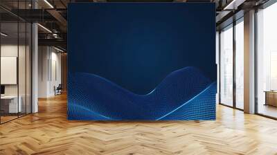 Abstract Blue Wavy Pattern Background Wall mural