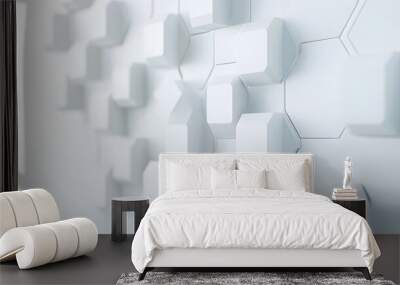 Abstract Geometric White Background Wall mural