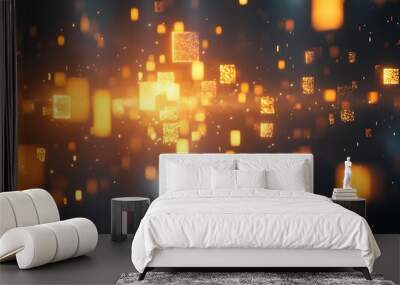 Abstract Golden Bokeh Background Wall mural