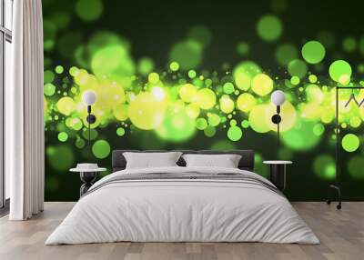 Abstract Green Bokeh Background Wall mural