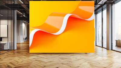 Abstract orange and yellow wavy paper background Wall mural