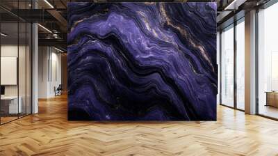 Abstract Purple and Gold Marble Background Wall mural