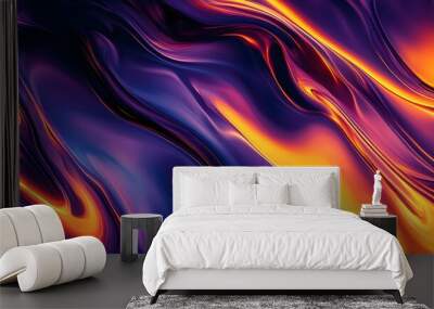 Abstract Purple and Orange Swirls Background Wall mural