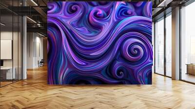 Abstract Swirling Purple and Blue Pattern Wall mural