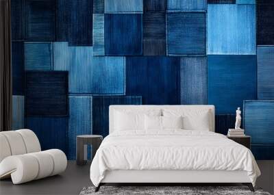 Blue Geometric Pattern Wall mural