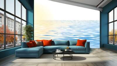 Calm Blue Water Surface with Yellow Reflection Wall mural