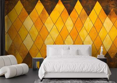 Golden Diamond Pattern Wall mural