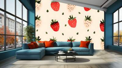 Strawberry Seamless Pattern Wall mural