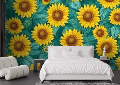 Sunflowers Pattern Wall mural