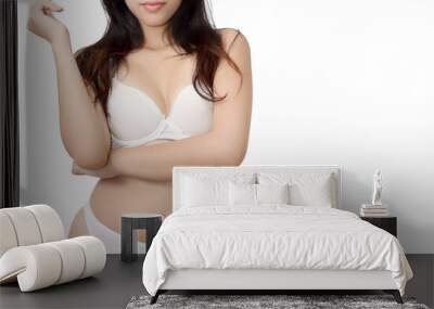 woman white bikini Wall mural