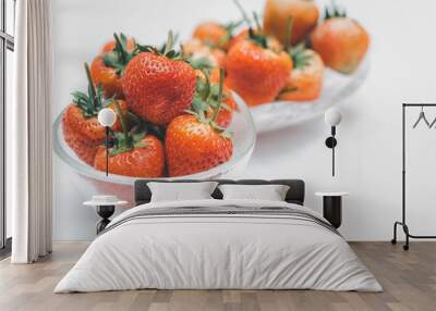 Strawberry red fresh berry fruit color sweet juicy Wall mural