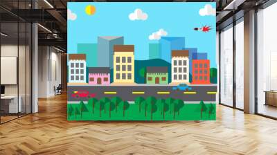 vector illustration of city Wall mural