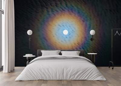 Phenomenon, Lunar corona, rainbow  around the Moon. Wall mural