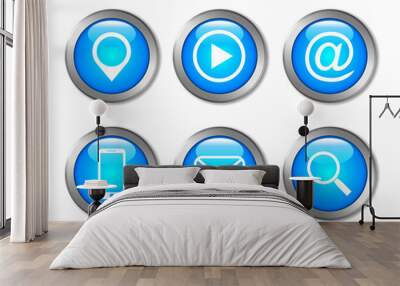 Vector Button Icons Wall mural